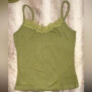Shein Green Lace Cami Top